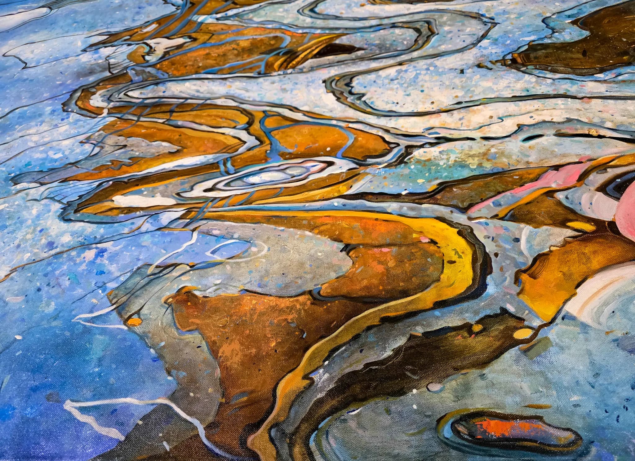 Luis Saldaña, Serie Agua Especular XIV,  Specular Water Series XIV 2024, Oil on Canvas, 150 x 200 cm (59 x 79 in),  $15 000