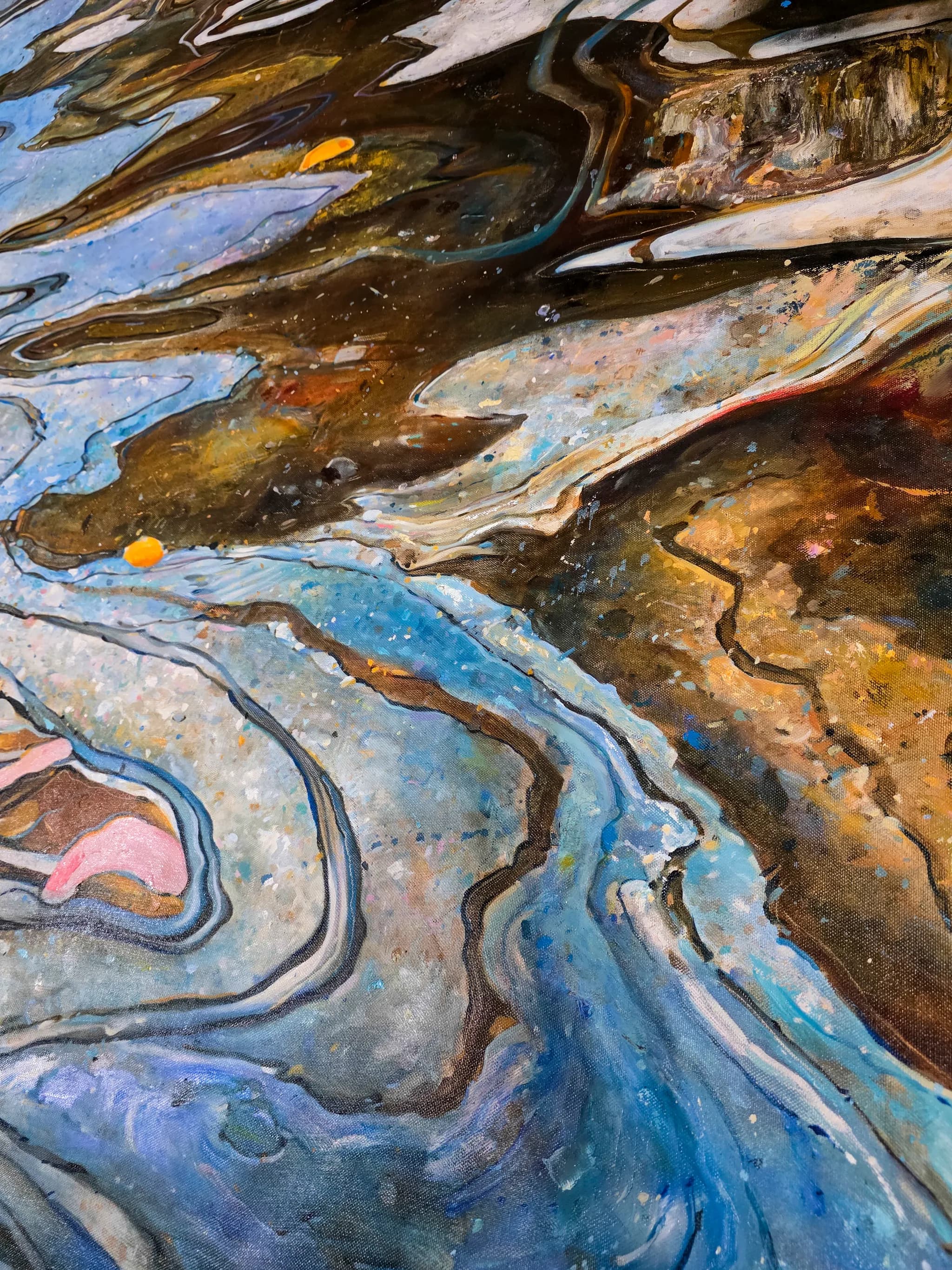 Luis Saldaña, Serie Agua Especular XIV,  Specular Water Series XIV 2024, Oil on Canvas, 150 x 200 cm (59 x 79 in),  $15 000