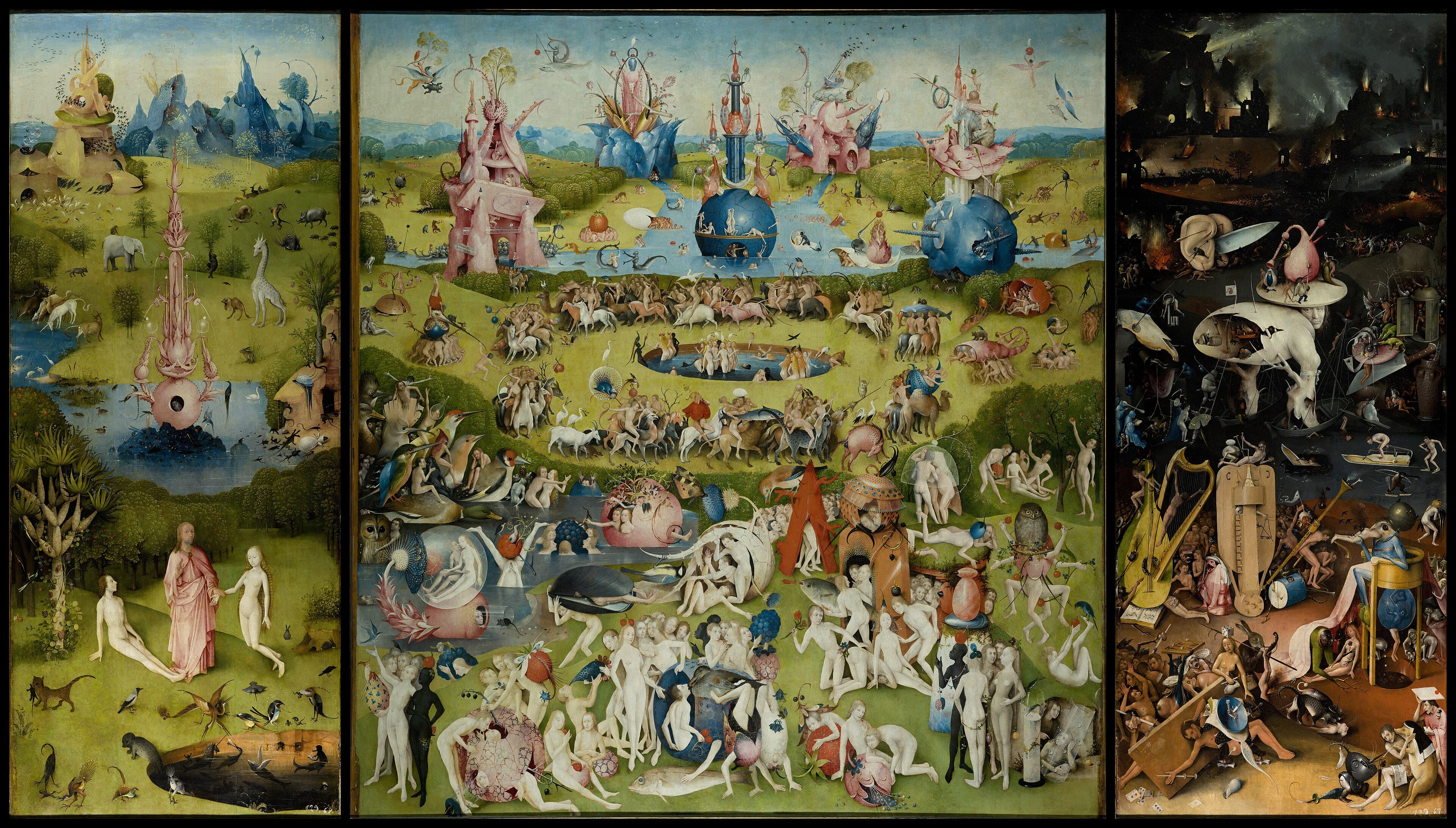 Hieronymus Bosch, The Garden of Earthly Delights, about 1490 to 1500