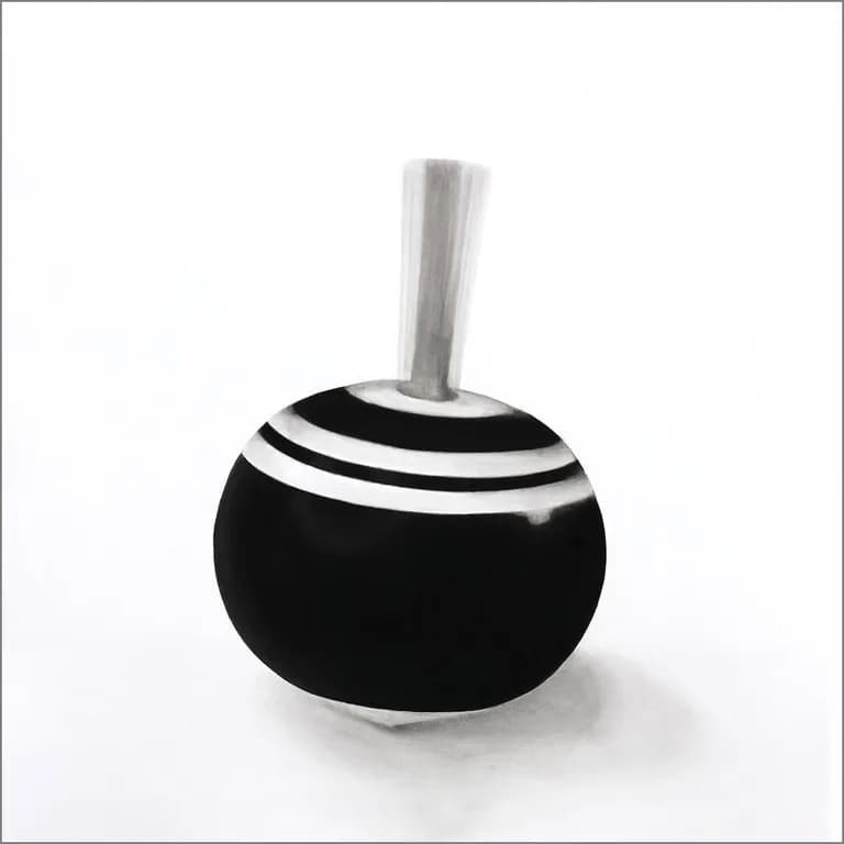 Spinning Top, 2015, Charcoal on Museum Board, 40 x 40 In