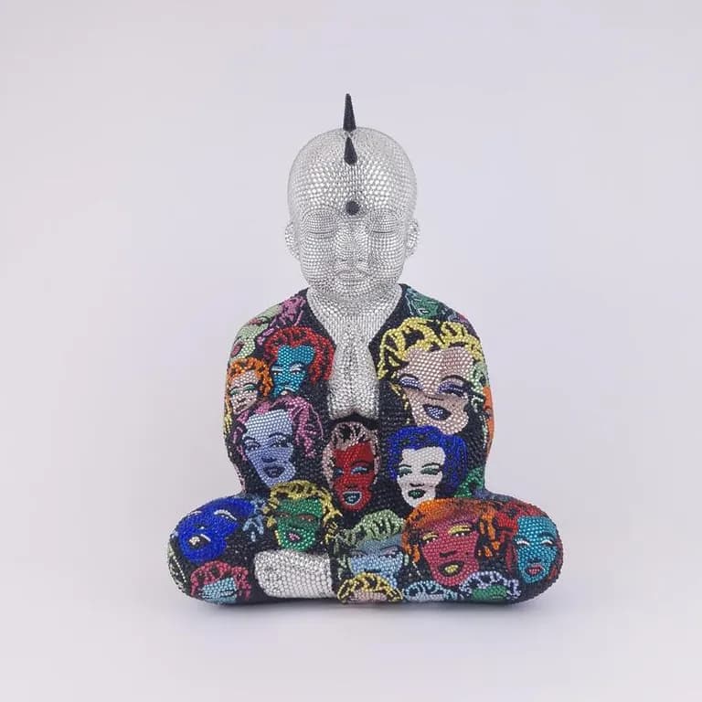Metis Atash, Gianni for Ever, Versace, 2025, Fiberglass, Acrylic Paint, 40,000 Swarovski Crystals, 17.5 x 14 x 12 In