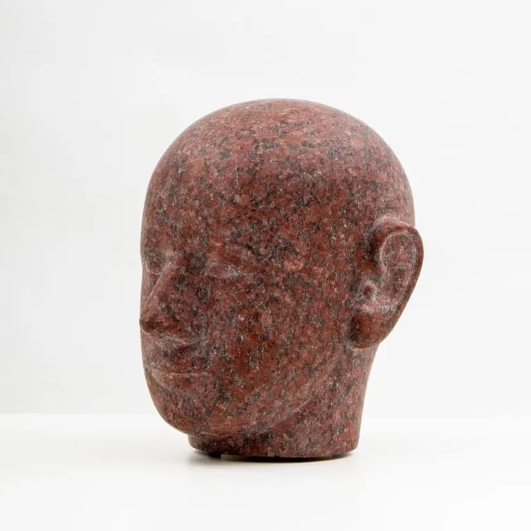 Kennsuke Sasaki, Head, 1993, Calacata Fantasia, Italian Marble, 9 x 9 x 10 in