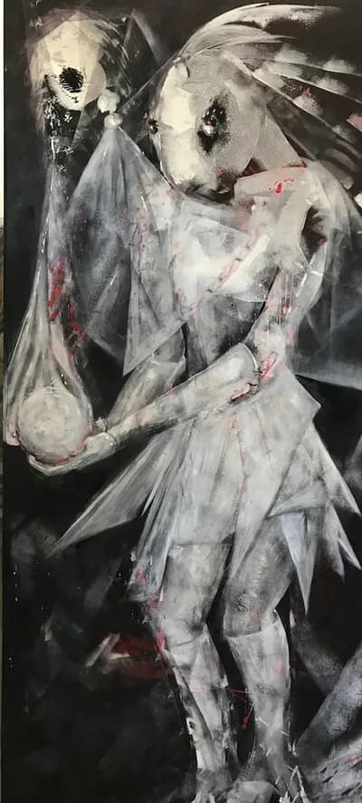 Nancy Iannitelli, Harthor Birth, 2018, mixed media on wood