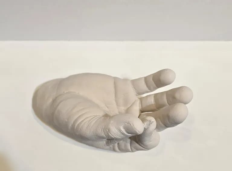 Paul Joseph White, a cast concrete open hand
