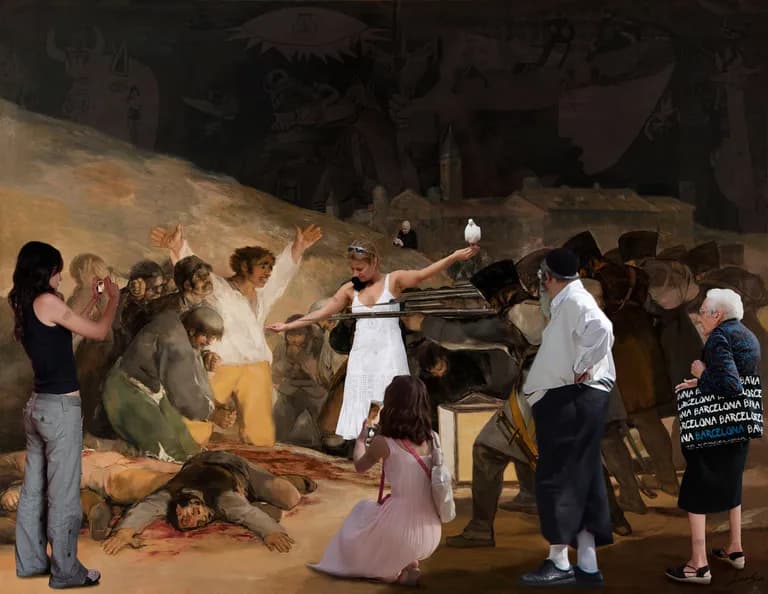 Lluis Barba, Los fusilamientos del 3 de Mayo. Francisco de Goya, Travelers in time, 2009, 1/6, Diasec (Plexiglass), 115 x 150 cm