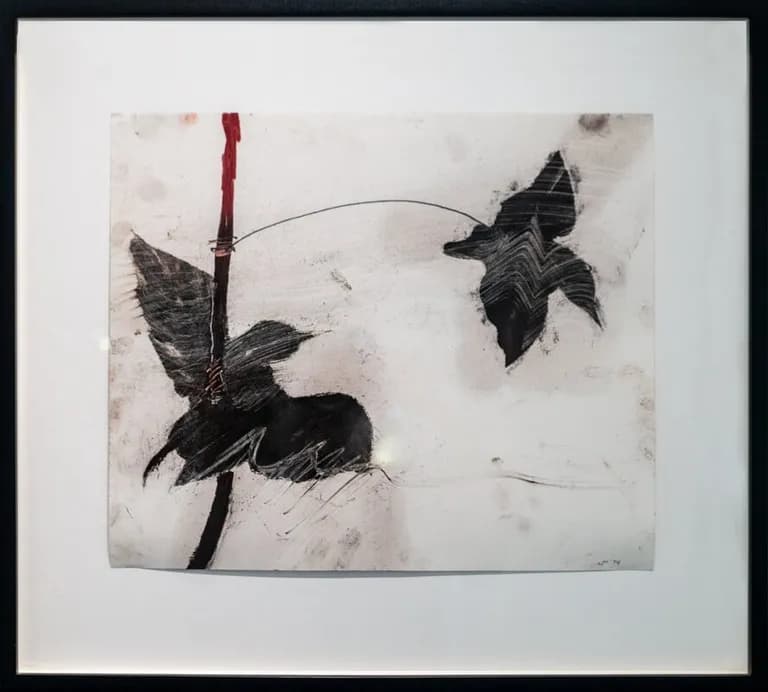 Lorna Marsh, Tethered Bird IVM, 1994, Mixed Media on Paper, Work Size 14 x 17 in. Framed 21 X 24 in