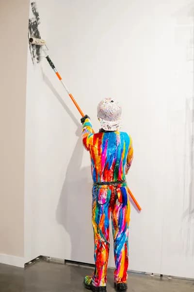 Ancizar Marin, Painter with Cap, Car Paint on Fiberglass, 74H x 16W x 24D In