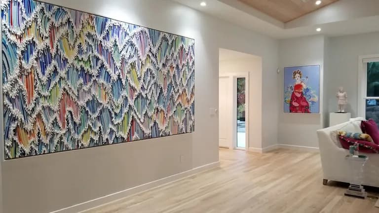 Enrique Machado, Waterfall, resin, silicone, acrylic and oil on wood