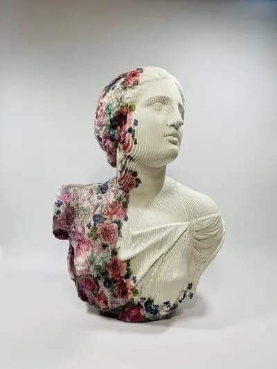 Daniele Fortuna Bust with Flowers