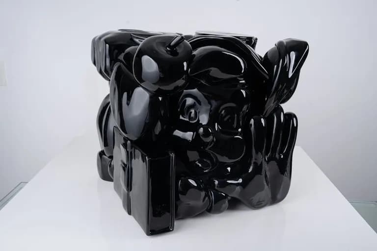 Lopez del Castillo, The Lie in Black, 2024, Resin, 15.7 x 15.7 x 15.7 In