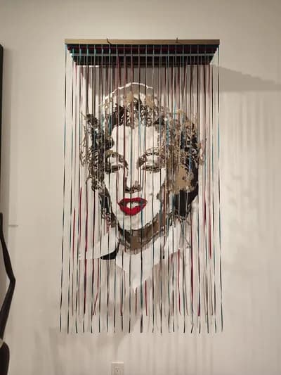 Javier Guadalupe, Marilyn, 2022, Textile Collage, 66H x 36W x 10D In. SOLD