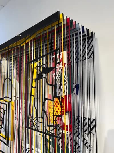 A textile collage portrait by Javier Guadalupe