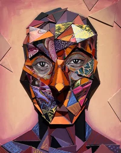 Tomaso Albertini, kobe, 2021, cardboard and acrylic on canvas