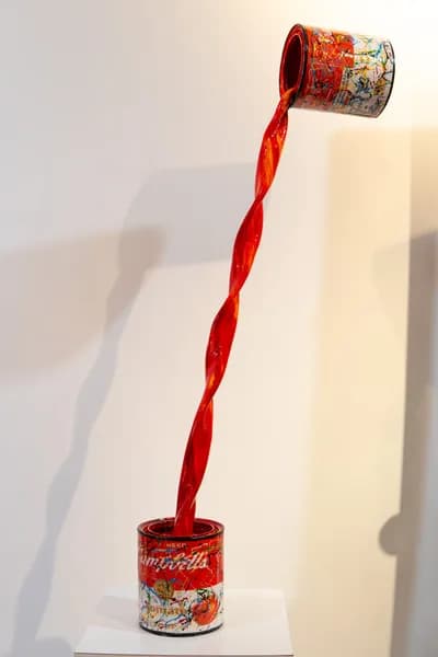 Ancizar Marin, Campbell's Soup, Acrylic, Car Paint, Metal, 34H x 21W x 8D In