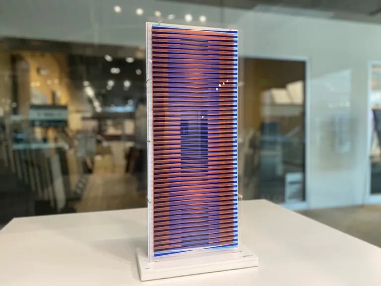 Hugo Diaz, Blue Tower, 2023, 1/50, Plexiglass, 25H x 3D x 10.25W In