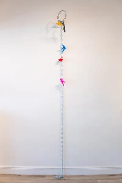 Ancizar Marin, Chain with Climbers, Acrylic, Car Paint, Metal, Dimensions Vary