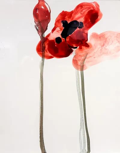 Lorna Marsh, Poppy V, Clayboard, 2014 ,14.5H x 11.5W In