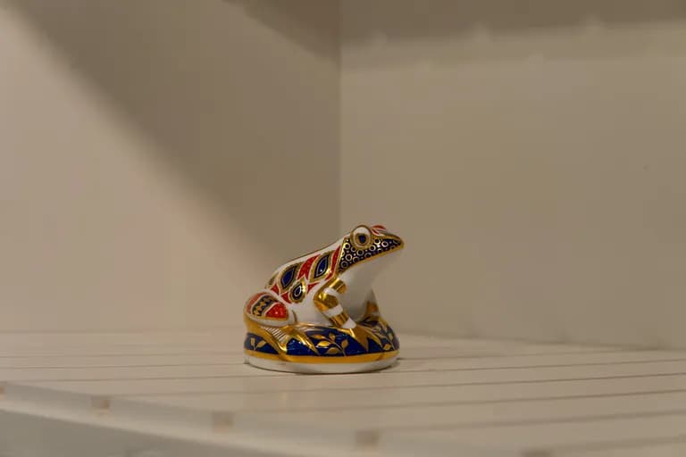 Royal Crown Derby Porcelain Frog, 3H x 4W In