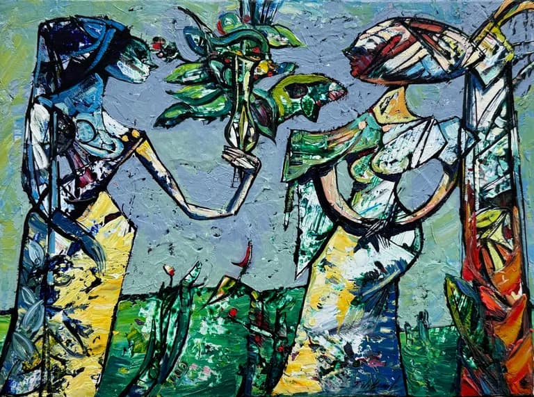 Fredy Villamil, The gift, 2025, Oil in Canvas, 12H x 16W In