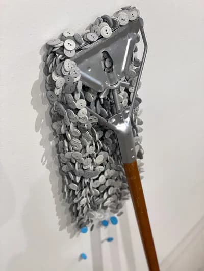 Augusto Esquivel, Mop, 2023, Sewing Buttons, Monofilament and Acrylic