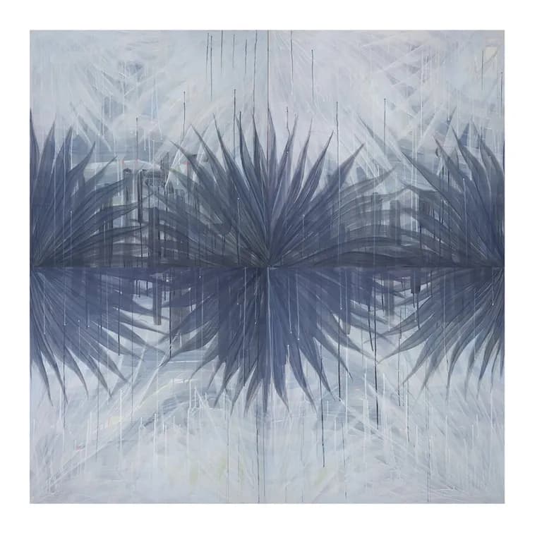 Scott Ashley, Lost In Translation, Light Out, 2017, mixed media on canvas, 4 panels 36" x 36" each. 6 feet x 6 feet or 3 feet x 12 feet