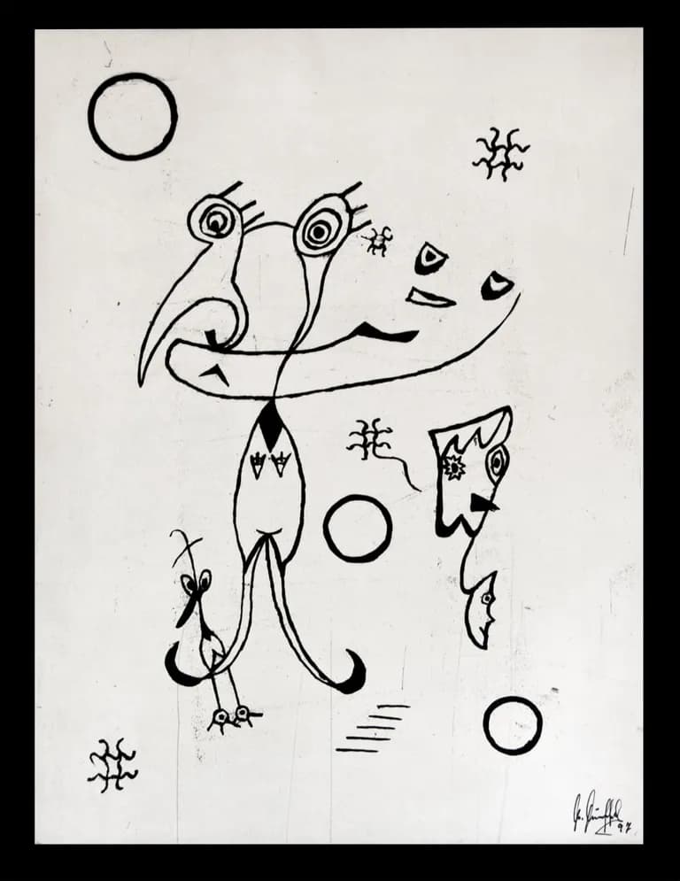 Karl Kueffel, Black Bird, 1997, monoprint lithograph