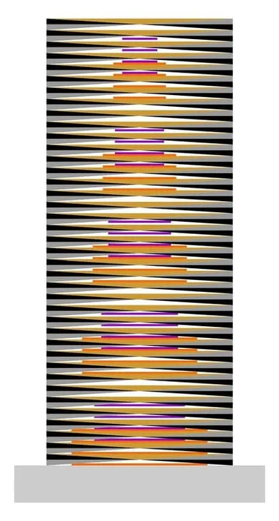 Hugo Diaz, Yellow Tower, 2023, 1/50, Plexiglass, 25H x 10 1/4W x 3D In