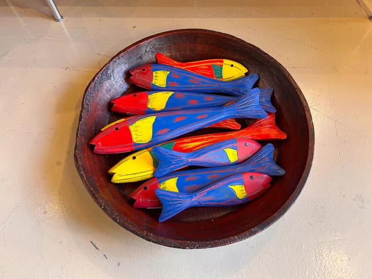 9 Hand Painted Fish, Wood 5 Large, 4