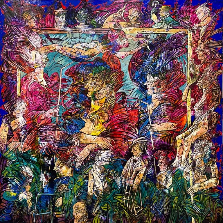 Fredy Villamil, Monalisa's hands, 2022, Oil on Canvas, 60 x 60 In
