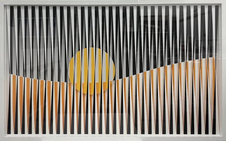 Hugo Diaz, Silent Sunset, 2025, Mixed Media on Plexiglas, 30.5 x 49 x 2 In