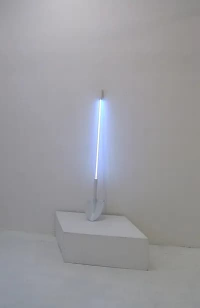 Scott Ashley, Adaption II, 2012, Neon, Shovel, 60 x 9 x 4 In
