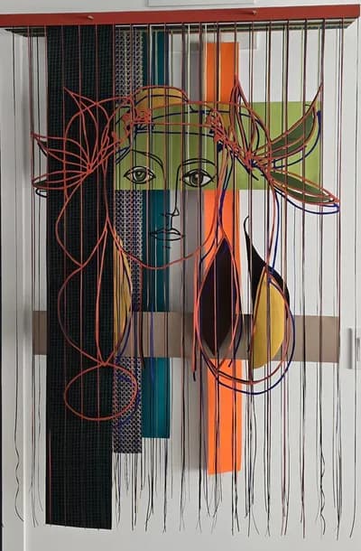 Javier Guadalupe, Homage to Francoise Gilot, textile collage