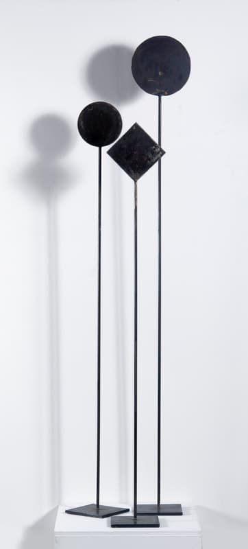 Carolina Sardi, Three Elements, 1997, Painted Steel, 82 x 21 x 21 In