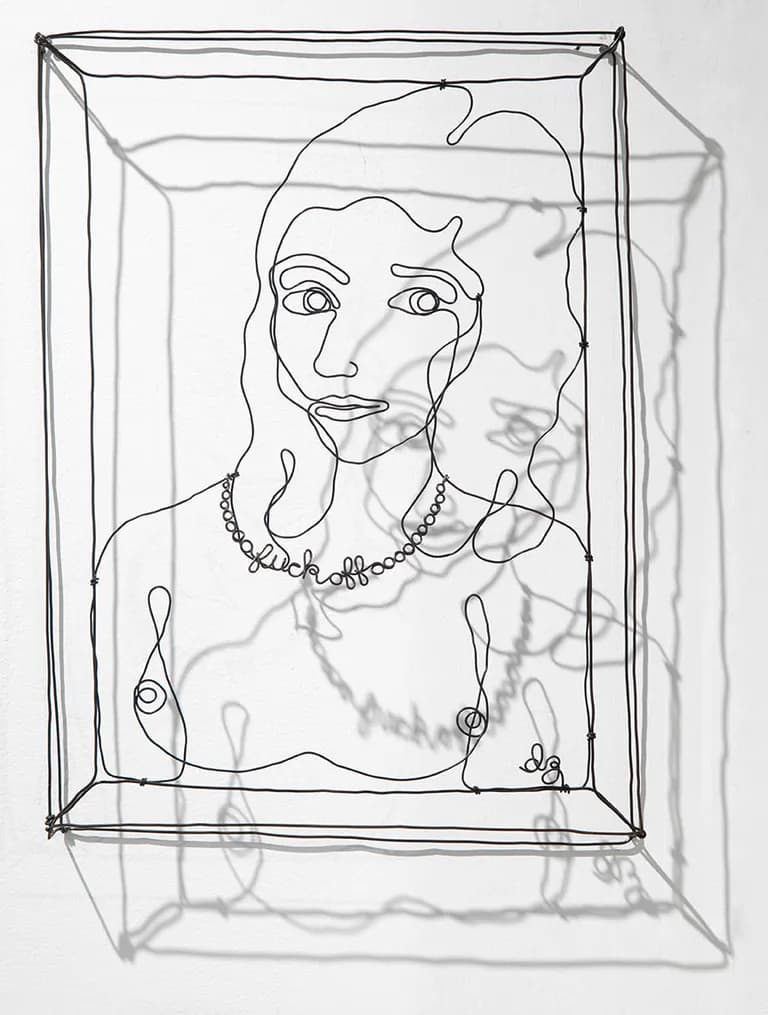 David Zalben, Jade Came to Stay, 2023, Gauge Annealed Wire, 16 x 21 x 2 In.