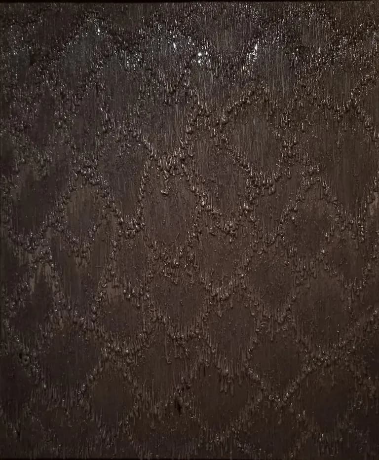 Enrique Machado, Black Drops, silicone, resin and oils on wood