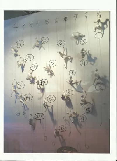Ancizar Marin, White Climbers Installation, Car Paint on Fiberglass, Dimensions Vary