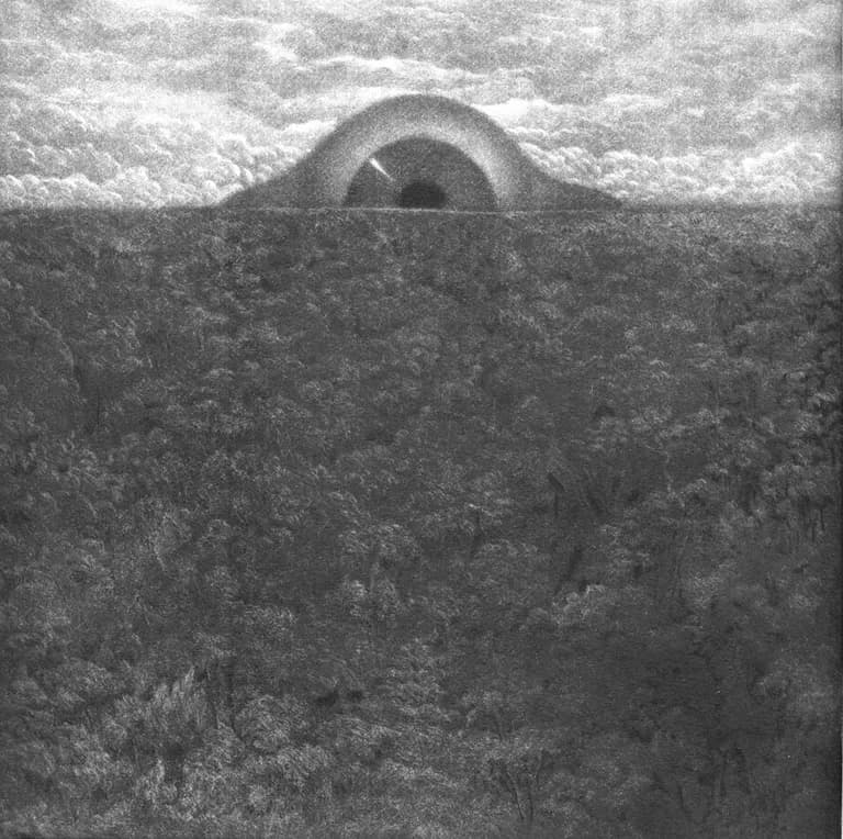 Rodolfo Abularach, Paisaje, mezzotint, edition 71 of 100