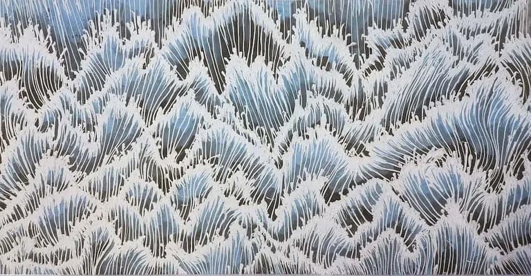 Enrique Machado, Blue Shade, silicone, resin and oils on wood