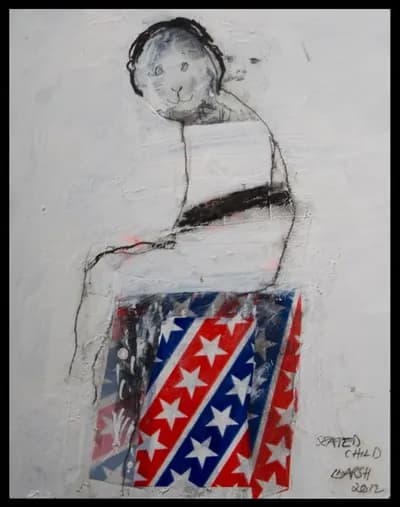 Lorna Marsh, Seated Child, 2017, Mixed Media on Board, 8 x 10 In