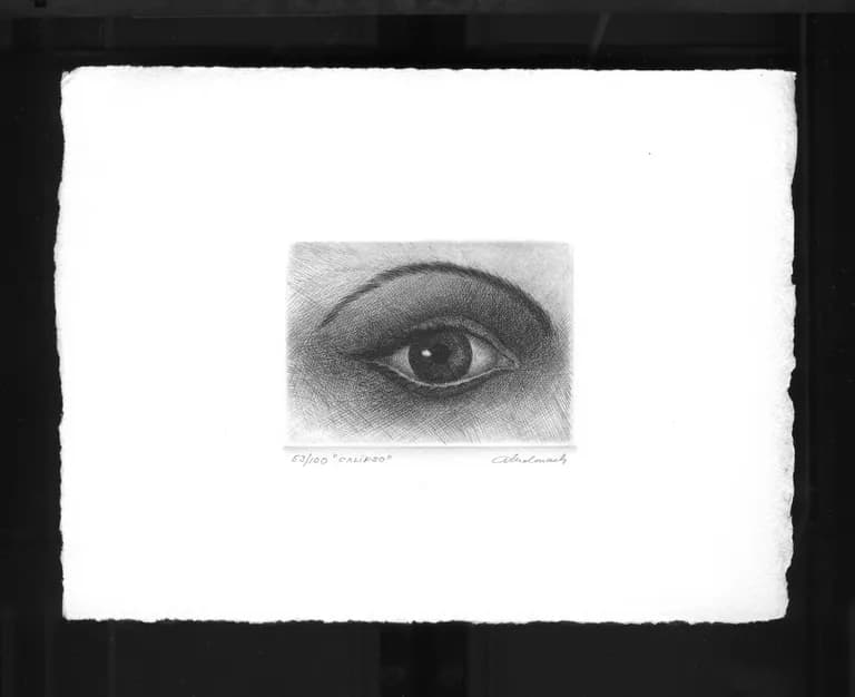 Rodolfo Abularach, Calipso, aguafuerte al buril, edition 18 of 100