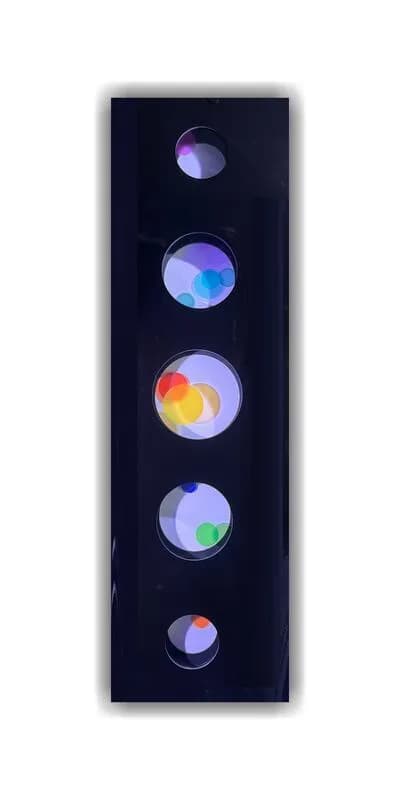 Hugo Diaz, Dancing Lights I, Acrylic Kinetic, 2025, 1/7, 80 x 22 x 3.5 In