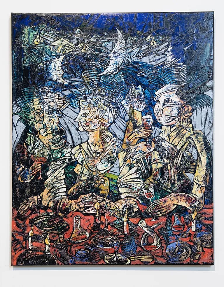 Fredy Villamil, Gossip, Oil on Canvas