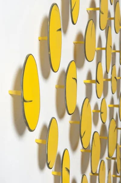 Carolina Sardi, Yellow in a Diamond Shape, 2013, painted steel, in detail