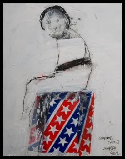 Lorna Marsh, Seated Child, 2012, Mixed Media on Board, 8 x 10 In