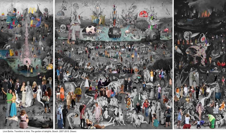 Lluís Barba Travelers in Time, The Garden of Earthly Delights, Hieronymus Bosch -Triptych
