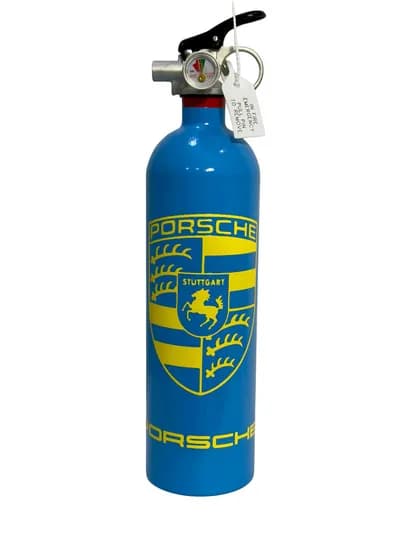 Paul Joseph White, Extinguish, Porsche, mixed media on metal, a painted fire extinguisher