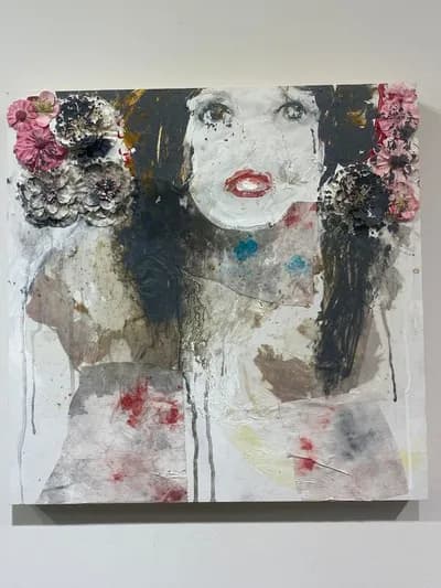 Lorna Marsh, Dance Me Doll I, 2016, Mixed Media on Wood, 18H x 18W 2.5D In