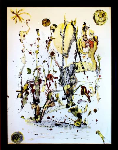 Karl Kueffel, Landscape with Moons, 2011, mixed media on canvas