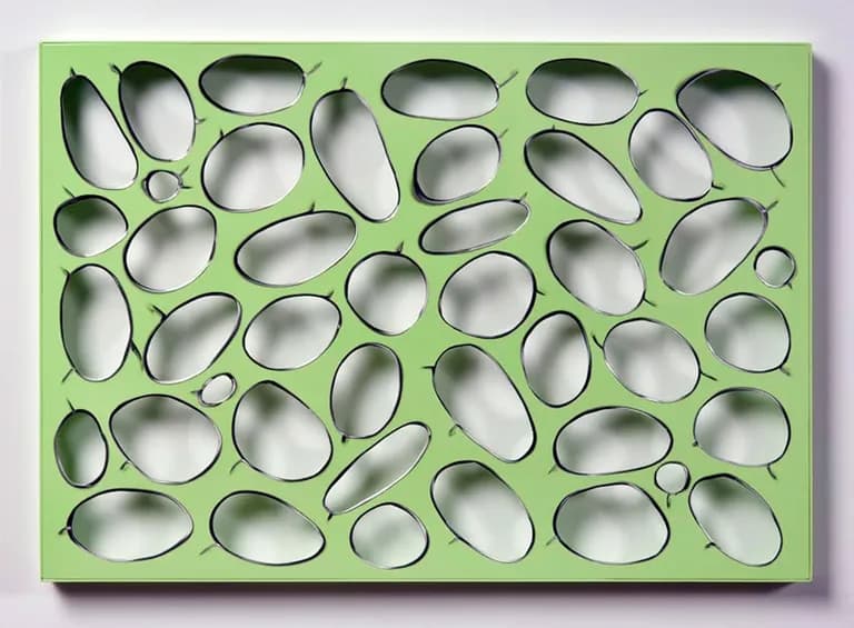 Carolina Sardi, Green, 2012, painted steel