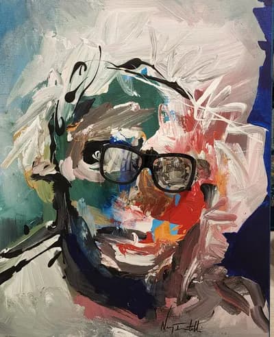 Nancy Iannitelli, The Violinist, 2022, mixed media on canvas